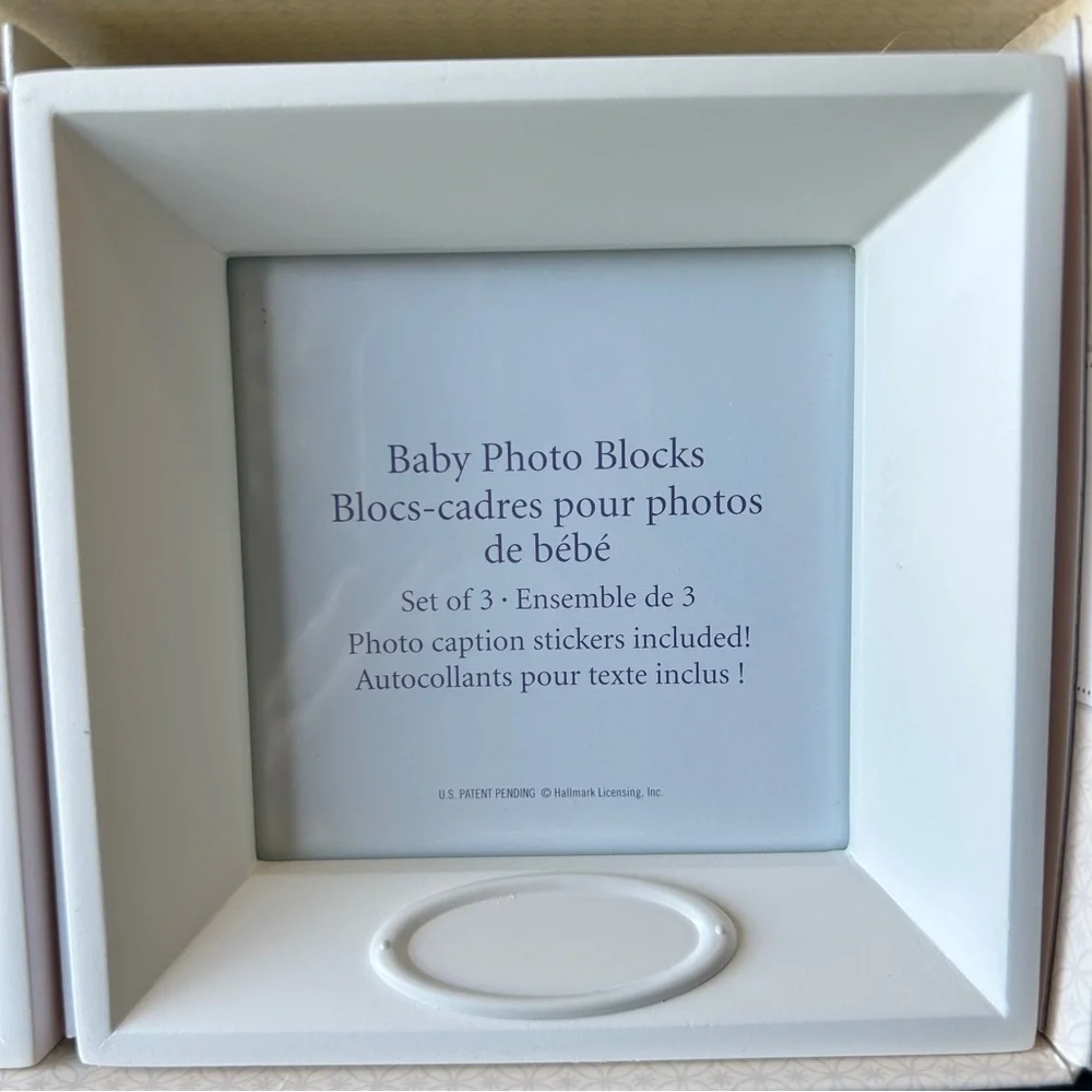 Hallmark Signature Baby Photo Blocks Set of 3 With Caption Stickers New In Box